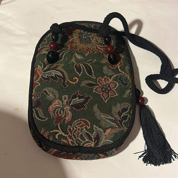 RAFEAL SANCHEZ Botanical Leaves Textured Vintage Shoulder /Cross Body Handbag - Picture 16 of 16